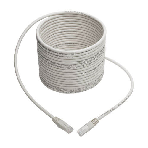 Tripp-Lite N200-025-WH | Cat6 Gigabit Molded (UTP) Ethernet Cable (RJ45 M/M), White, 25 ft. (7.62 m)