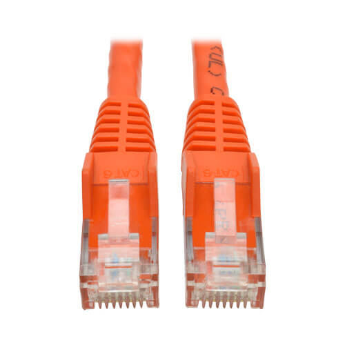 Tripp-Lite N201-001-OR | Cat6 Gigabit Snagless Molded (UTP) Ethernet Cable (RJ45 M/M), Orange, 1 ft. (0.31 m)