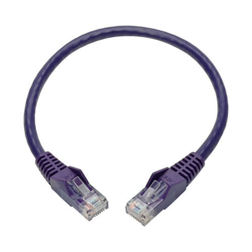 Tripp-Lite N201-001-PU | Cat6 Gigabit Snagless Molded (UTP) Ethernet Cable (RJ45 M/M), Purple, 1 ft. (0.31 m)