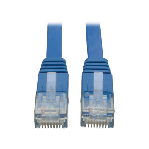 Tripp-Lite N201-025-BL-FL | Cat6 Gigabit Snagless Molded Flat (UTP) Ethernet Cable (RJ45 M/M), Blue, 25 ft. (7.62 m)