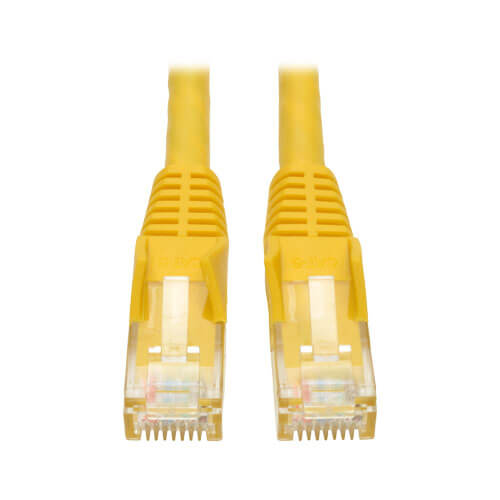 Tripp-Lite N201-025-YW | Cat6 Gigabit Snagless Molded (UTP) Ethernet Cable (RJ45 M/M), Yellow, 25 ft. (7.62 m)