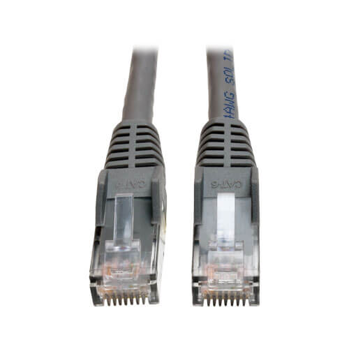 Tripp-Lite N201-050-GY-P | Cat6 Gigabit Snagless Molded Plenum-Rated (UTP) Ethernet Cable, (RJ45 M/M), Gray, 50 ft. (15.24 m)