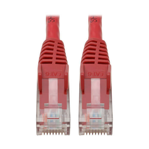Tripp-Lite N201-06N-RD | Cat6 Gigabit Snagless Molded (UTP) Ethernet Cable (RJ45 M/M), Red, 6-in. (15.24 cm)