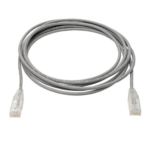 Tripp-Lite N201-S15-GY | Cat6 Gigabit Snagless Slim UTP Ethernet Cable (RJ45 M/M), Gray, 15 ft. (4.57 m)