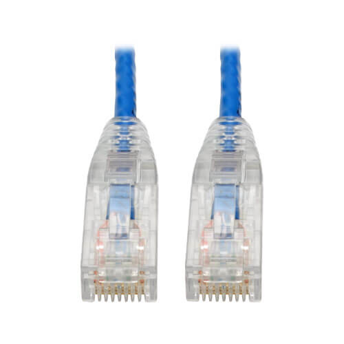 Tripp-Lite N201-S6N-BL | Cat6 Gigabit Snagless Slim UTP Ethernet Cable (RJ45 M/M), Blue, 6-in. (15.24 cm)