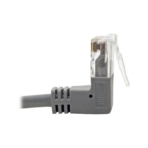 Tripp-Lite N201-SR2-GY | Right-Angle Cat6 Gigabit Snagless Molded Slim UTP Ethernet Cable (RJ45 M/M), Gray, 2 ft. (0.61 m)