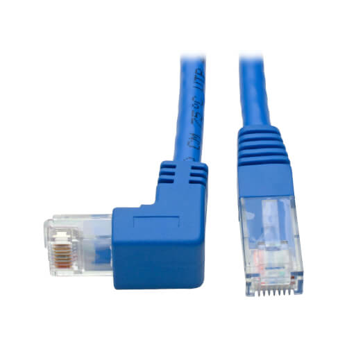Tripp-Lite N204-001-BL-DN | Down-Angle Cat6 Gigabit Molded UTP Ethernet Cable (RJ45 Right-Angle Down M to RJ45 M), Blue, 1 ft. (0.31 m)