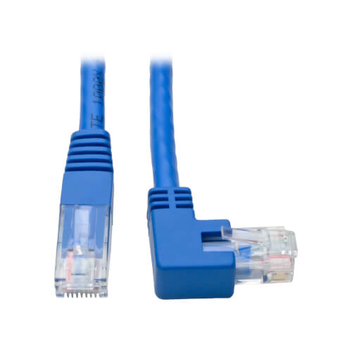 Tripp-Lite N204-001-BL-RA | Right-Angle Cat6 Gigabit Molded UTP Ethernet Cable (RJ45 Right-Angle M to RJ45 M), Blue, 1 ft. (0.31 m)