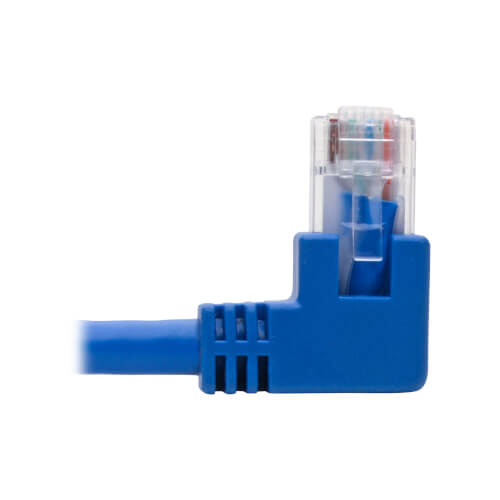 Tripp-Lite N204-001-BL-RA | Right-Angle Cat6 Gigabit Molded UTP Ethernet Cable (RJ45 Right-Angle M to RJ45 M), Blue, 1 ft. (0.31 m)