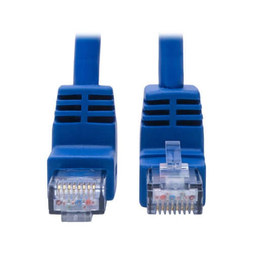 Tripp-Lite N204-001-BL-UD | Up/Down-Angle Cat6 Gigabit Molded UTP Ethernet Cable (RJ45 Up-Angle M to RJ45 Down-Angle M), Blue, 1 ft. (0.31 m)