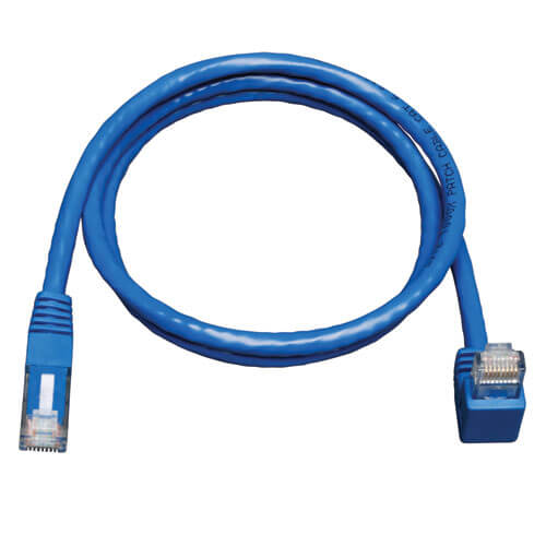 Tripp-Lite N204-003-BL-DN | Down-Angle Cat6 Gigabit Molded UTP Ethernet Cable (RJ45 Right-Angle Down M to RJ45 M), Blue, 3 ft. (0.91 m)