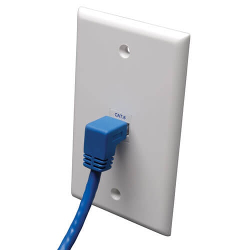 Tripp-Lite N204-010-BL-DN | Down-Angle Cat6 Gigabit Molded UTP Ethernet Cable (RJ45 Right-Angle Down M to RJ45 M), Blue, 10 ft. (3.05 m)