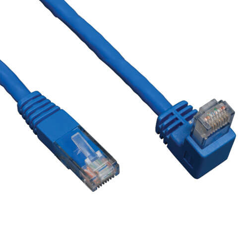 Tripp-Lite N204-010-BL-DN | Down-Angle Cat6 Gigabit Molded UTP Ethernet Cable (RJ45 Right-Angle Down M to RJ45 M), Blue, 10 ft. (3.05 m)