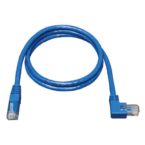 Tripp-Lite N204-010-BL-RA | Right-Angle Cat6 Gigabit Molded UTP Ethernet Cable (RJ45 Right-Angle M to RJ45 M), Blue, 10 ft. (3.05 m)