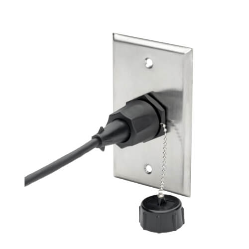 Tripp-Lite N206-BC01-IND | RJ45 Bulkhead Coupler for Cat5/Cat6, Female to Female, Shielded, Industrial, Dust Cap - IP68, TAA