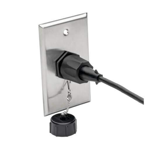 Tripp-Lite N206-FP01-IND | 1-Port Single Gang Faceplate, Stainless Steel, Industrial Grade, IP44, TAA