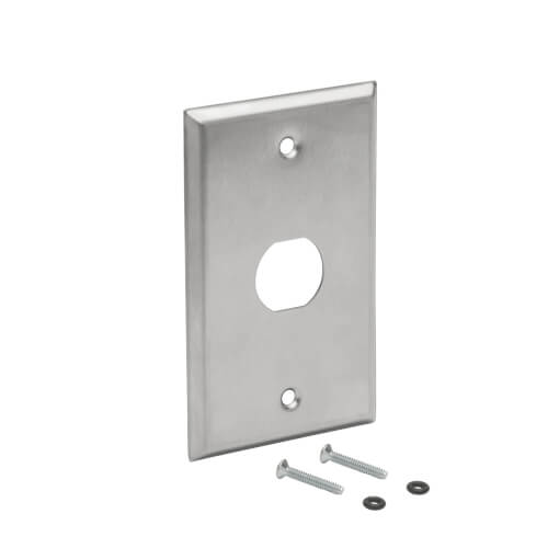 Tripp-Lite N206-FP01-IND | 1-Port Single Gang Faceplate, Stainless Steel, Industrial Grade, IP44, TAA