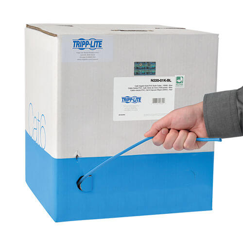 Tripp-Lite N220-01K-BL | Cat6 Gigabit Bulk UTP Stranded 24 AWG CMR PVC Cable, Blue, 1000 ft. (304.8 m) TAA