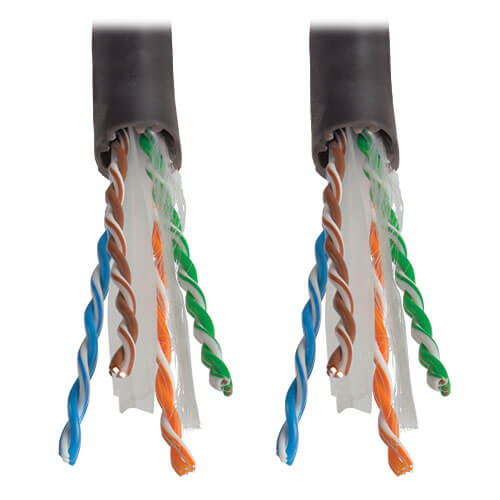 Tripp-Lite N224-01K-BK | Cat6 Gigabit Solid-Core Plenum-Rated UTP CMP PVC Bulk Ethernet Cable, Black, 1000 ft. (304.8 m)