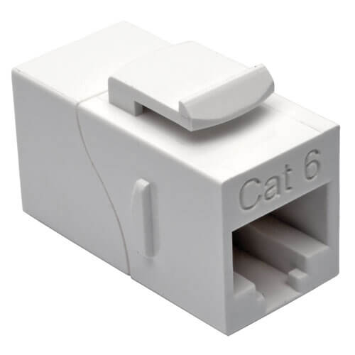 Tripp-Lite N235-001-WH | Cat6 Straight-Through Modular In-Line Snap-In Coupler (RJ45 F/F), White, TAA