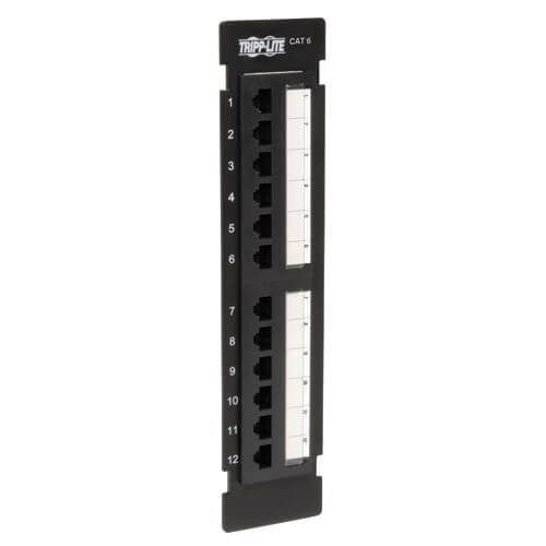 Tripp-Lite N250-012 | 12-Port Cat6/Cat5 Wall-Mount Vertical 110 Patch Panel, TAA