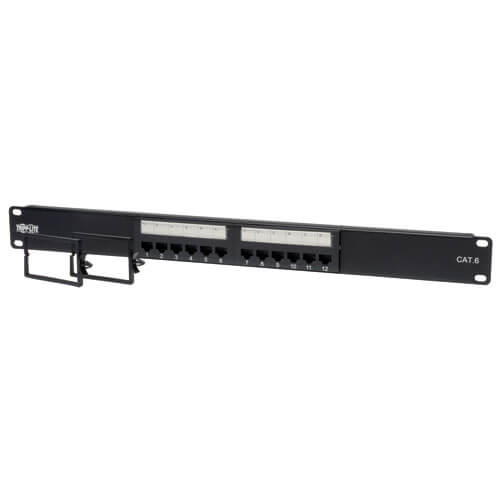 Tripp-Lite N252-012 | 12-Port 1U Rack-Mount Cat6/Cat5 110 Patch Panel 568B, RJ45 Ethernet, TAA