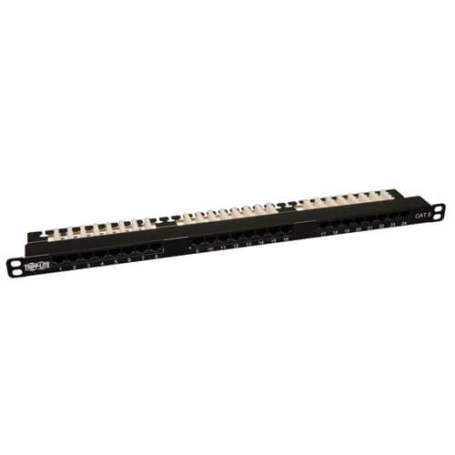 Tripp-Lite N252-024-HU | 24-Port 0.5U Rack-Mount Cat6/Cat5 110 Patch Panel 568B, RJ45 Ethernet, TAA