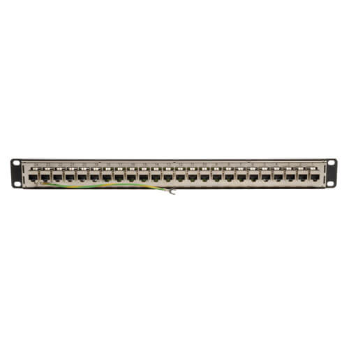 Tripp-Lite N254-024-SH | 24-Port 1U Rack-Mount STP Shielded Cat6 /Cat5 Feedthrough Patch Panel, RJ45 Ethernet, TAA