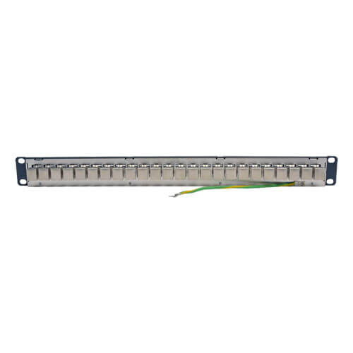 Tripp-Lite N254-024-SH-6AD | 24-Port 1U Rack-Mount STP Shielded Cat6a Feedthrough Patch Panel with 90-Degree Down-Angled Ports, RJ45 Ethernet, TAA