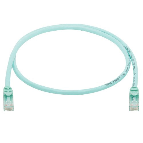Tripp-Lite N261-003-AQ | Cat6a 10G Certified Snagless UTP Ethernet Cable (RJ45 M/M), Aqua, 3 ft. (0.91 m)