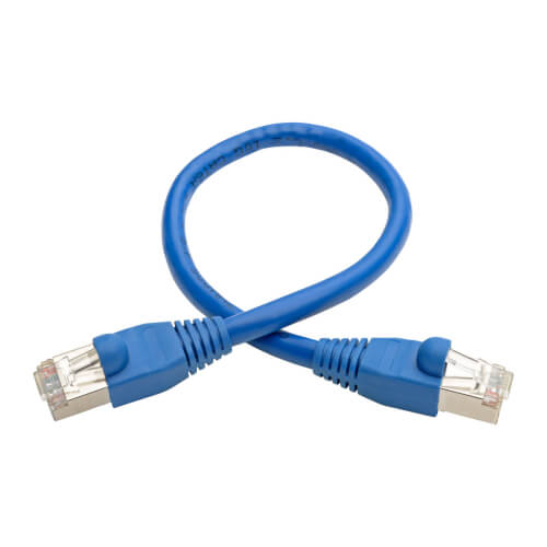 Tripp-Lite N262-001-BL | Cat6a 10G Certified Snagless Shielded STP Ethernet Cable (RJ45 M/M), PoE, Blue, 1 ft. (0.31 m)