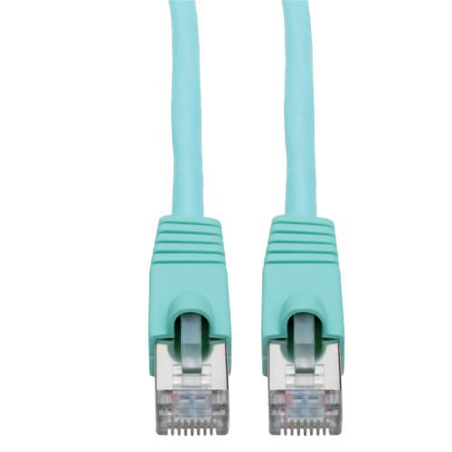 Tripp-Lite N262-003-AQ | Cat6a 10G-Certified Snagless Shielded STP Ethernet Cable (RJ45 M/M), PoE, Aqua, 3 ft. (0.91 m)