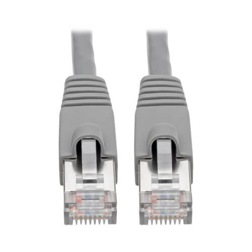 Tripp-Lite N262-014-GY | Cat6a 10G-Certified Snagless Shielded STP Ethernet Cable (RJ45 M/M), PoE, Gray, 14 ft. (4.27 m)