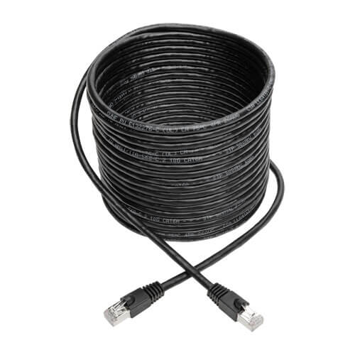 Tripp-Lite N262-025-BK | Cat6a 10G-Certified Snagless Shielded STP Ethernet Cable (RJ45 M/M), PoE, Black, 25 ft. (7.62 m)