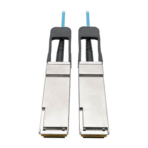 Tripp-Lite N28F-30M-AQ | QSFP+ to QSFP+ Active Optical Cable - 40Gb, AOC, M/M, Aqua, 30M (98.42 ft.)