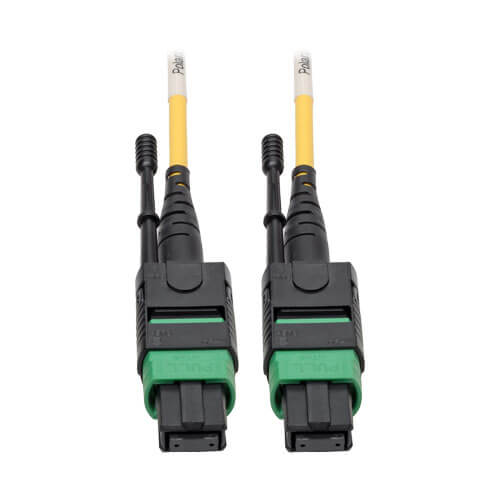 Tripp-Lite N390-01M-12-AP | MTP/MPO (APC) Singlemode Patch Cable (F/F), 12 Fiber, 40/100 GbE, QSFP+ 40GBASE-PLR4, Plenum, Push/Pull Tab, Yellow, 1 m (3.3 ft.)