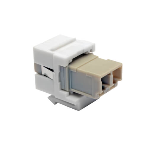 Tripp-Lite N455-000-WH-KJ | Duplex Multimode Fiber Coupler, Keystone Jack - LC to LC, White