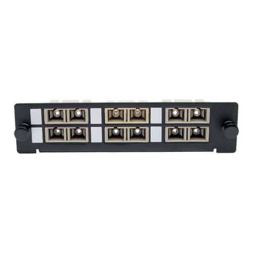 Tripp-Lite N492-06D-SC | High-Density Fiber Adapter Panel (MMF/SMF), 6 SC Duplex Connectors, Black