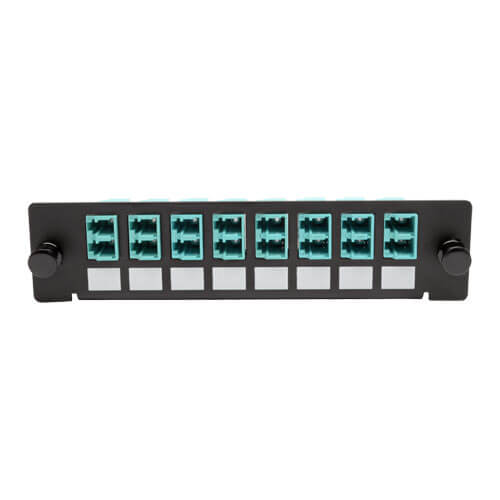 Tripp-Lite N492-08D-LC | High-Density Fiber Adapter Panel (MMF/SMF), 8 LC Duplex Connectors, Black
