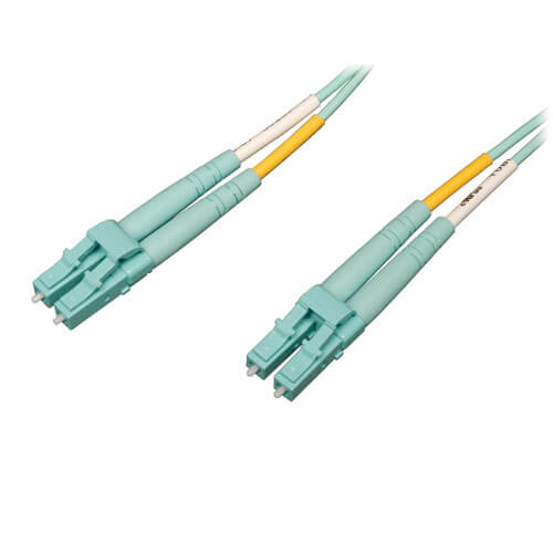 Tripp-Lite N820-01M-OM4 | 10Gb/100Gb Duplex Multimode 50/125 OM4 LSZH Fiber Patch Cable (LC/LC) - Aqua, 1M (3 ft.)
