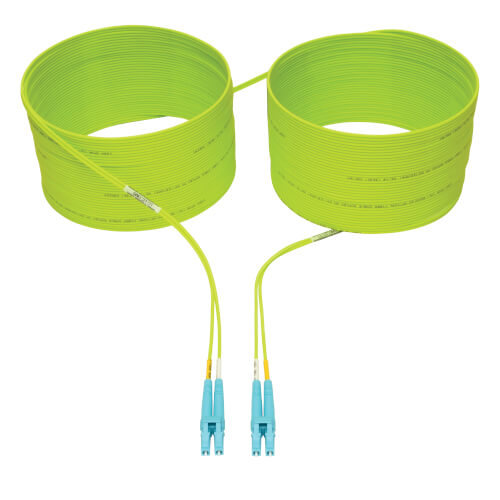 Tripp-Lite N820-15M-OM5 | 100G Duplex Multimode 50/125 OM5 LSZH Fiber Optic Cable (LC/LC), Lime Green, 15 m