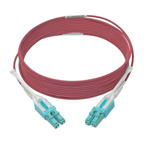 Tripp-Lite N821-04M-MG-T | 10G Duplex Multimode 50/125 OM4 LSZH Fiber Optic Cable (LC/LC), Push/Pull Tabs, Magenta, 4 m