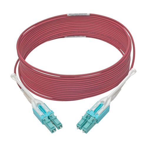 Tripp-Lite N821-05M-MG-T | 10G Duplex Multimode 50/125 OM4 LSZH Fiber Optic Cable (LC/LC), Push/Pull Tabs, Magenta, 5 m
