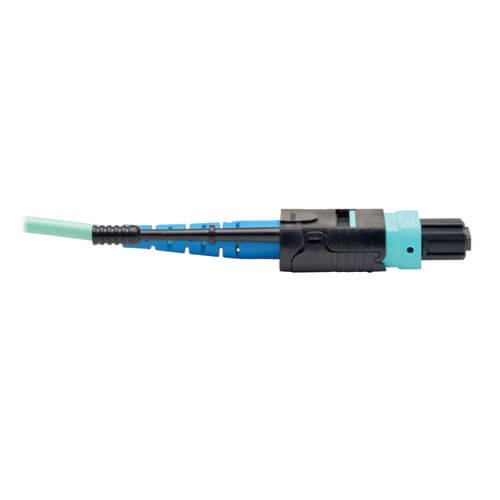 Tripp-Lite N846-03M-24-P | MTP/MPO Patch Cable with Push/Pull Tab Connectors, 100GBASE-SR10, CXP, 24 Fiber, 100Gb OM3 Plenum-rated - Aqua, 3M (10 ft.)