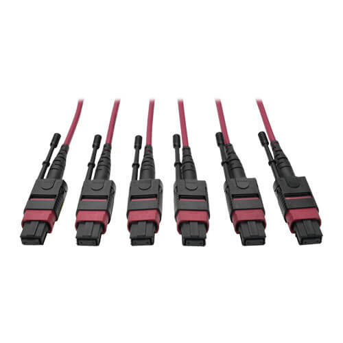Tripp-Lite N858-61M-3X8-MG | MTP/MPO Multimode Base-8 Trunk Cable, 24-Strand, 40GB/100GB, 40/100GBASE-SR4, OM4 Plenum-Rated (3xF/3xF), Push/Pull Tab, Magenta, 61 m (200 ft.)