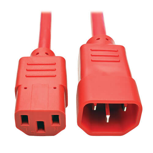 Tripp-Lite P004-002-ARD | PDU Power Cord, C13 to C14 - 10A, 250V, 18 AWG, 2 ft. (0.61 m), Red