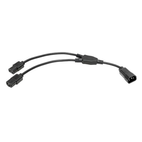 Tripp-Lite P004-18N-2C13 | Power Cord Splitter, C14 to 2xC13 PDU Style - 10A, 250V, 18 AWG, 18-in. (45.72 cm), Black