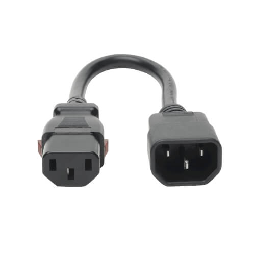 Tripp-Lite P004-L01 | Power Extension Cord, Locking C13 to C14 PDU Style - 10A, 250V, 18 AWG, 1 ft. (0.31 m)