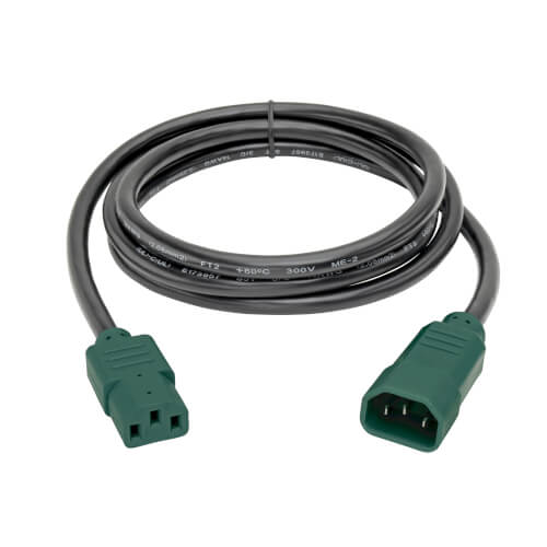Tripp-Lite P005-006-GN | Heavy-Duty PDU Power Cable, C13 to C14 - 15A, 250V, 14 AWG, Green, 6 ft. (1.83 m)