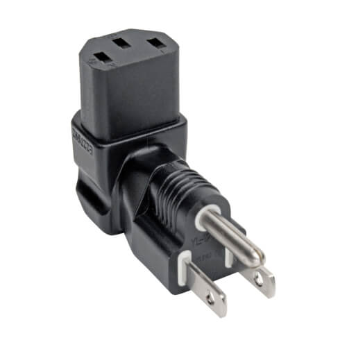 Tripp-Lite P006-000-DA | Computer Power Cord Adapter, NEMA 5-15P to Down Angle C13 - 10A, 125V, Black